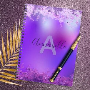 Caderno Espiral Violet Purple Rico Modern Glam Personalizado