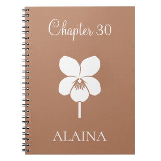 Caderno Espiral Violeta Flor de Nascimento de Fevereiro Capítulo N
