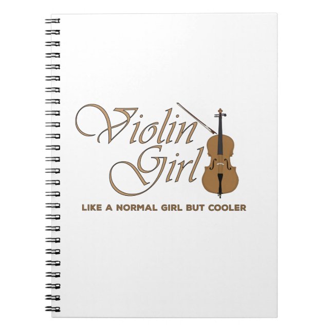 Caderno Espiral Violin Girl, como uma garota normal, mas mais lega (Frente)
