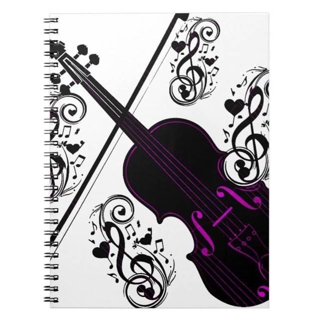 Caderno Espiral Violin, Rocking Love_ (Frente)