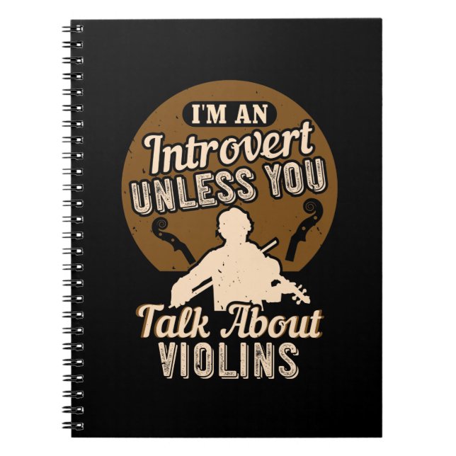 Caderno Espiral Violin - Sou um introvertido (Frente)