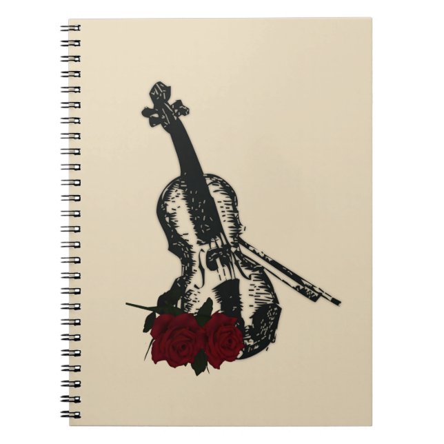 Caderno Espiral Violino e Rosas (Frente)