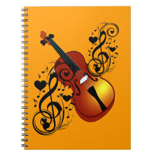 Caderno Espiral Violino, Lover no Coração_
