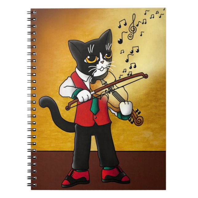 Caderno Espiral Violino Music Cat (Frente)