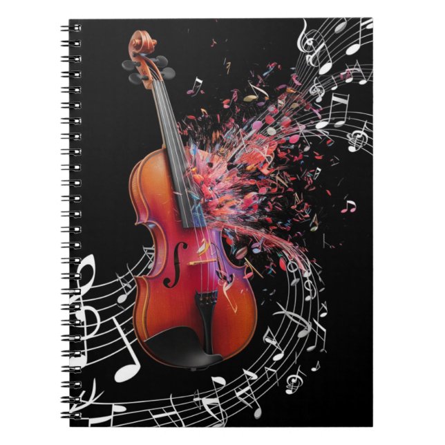 Caderno Espiral Violino negro para música (Frente)