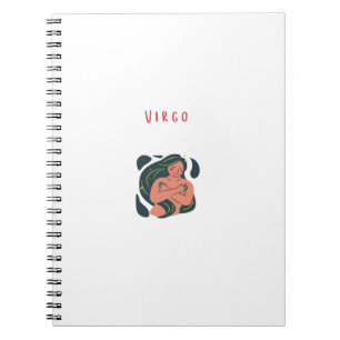 Caderno Espiral Virgem fofa, zodíaco, impressão de signo estelar