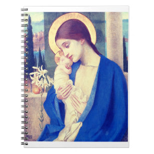 Caderno Espiral Virgem Maria e Criança por Marianne Stokes