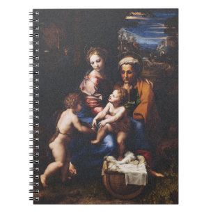 Caderno Espiral Virgem Maria e Menino com João Batista