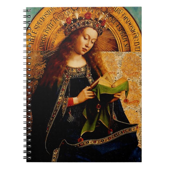 Caderno Espiral Virgem Maria por Jan van Eyck (Frente)