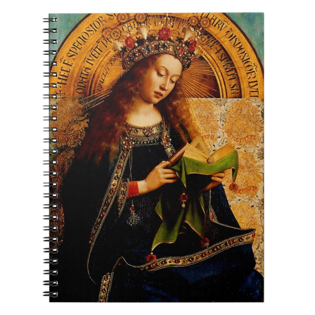 Caderno Espiral Virgem Maria por Jan van Eyck (Frente)