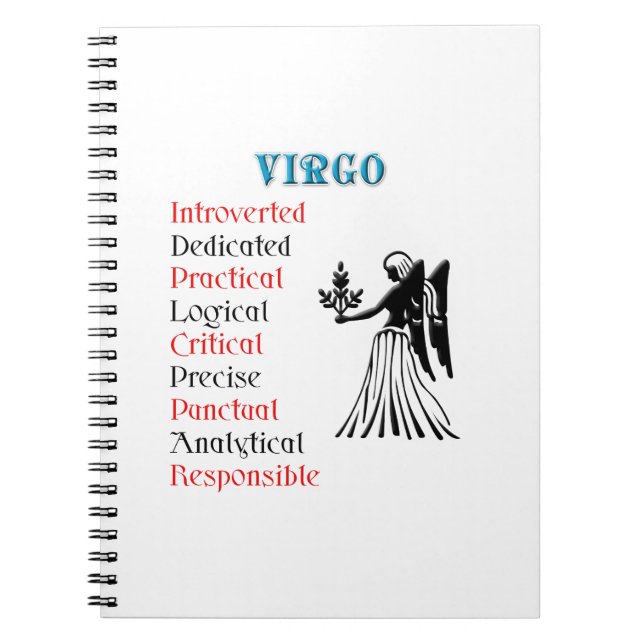 Caderno Espiral Virgo Horoscope Sinal Zodiodato (Frente)