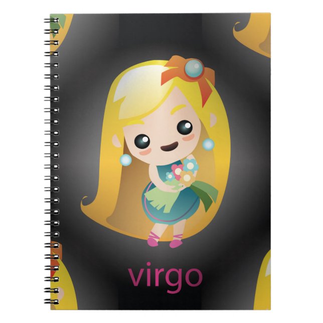 Caderno Espiral virgo kawaii (Frente)