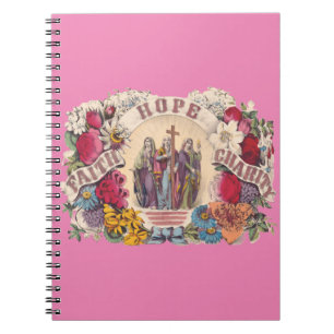 Caderno Espiral Virtudes teologais Fé, Esperança e Caridade