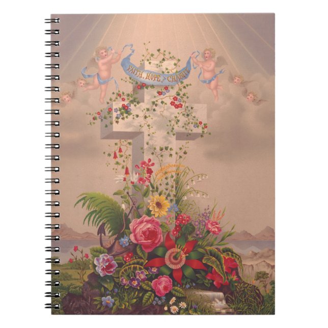 Caderno Espiral Virtudes teológicas Fé, Esperança e Caridade (Frente)