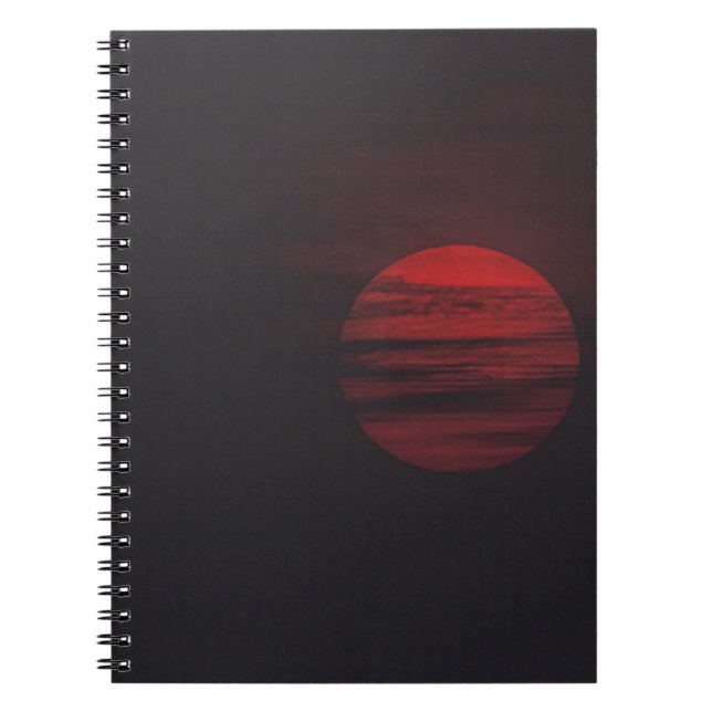 CADERNO ESPIRAL VISÃO DA LUA COMPLETA VERMELHA (Frente)