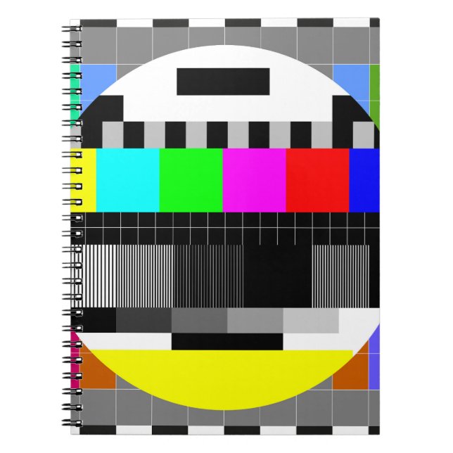Caderno Espiral Visão geral de ausência de sinal da TV retrô. (Frente)