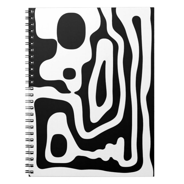 Caderno Espiral Vise Grip: Abstrato preto e branco (Frente)