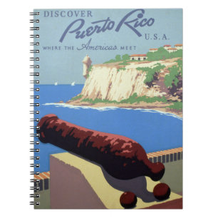 Caderno Espiral Visite a Fortaleza de El Morro, Porto Rico, Velho