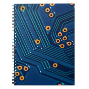 Caderno Espiral Vista aproximada da macro do conselho eletrônico d