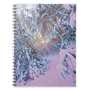 Caderno Espiral Vista da floresta de inverno
