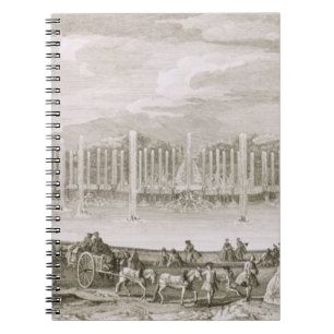 Caderno Espiral Vista da fonte de Netuno, Versalhes (engra