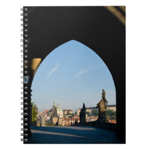Caderno Espiral Vista da ponte de Charles em Praga