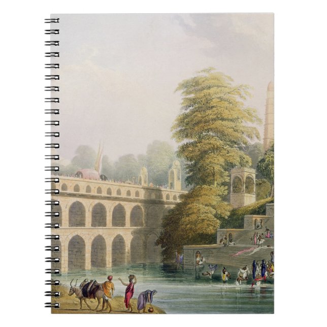 Caderno Espiral Vista da ponte perto de Baroda em Guzerat, do Vo (Frente)