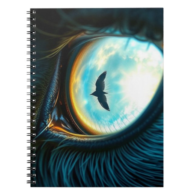 Caderno Espiral Vista De Aves De Um Pássaro (Frente)