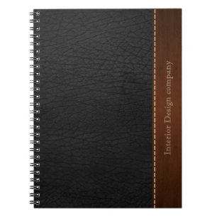 Caderno Espiral Vista de couro preto