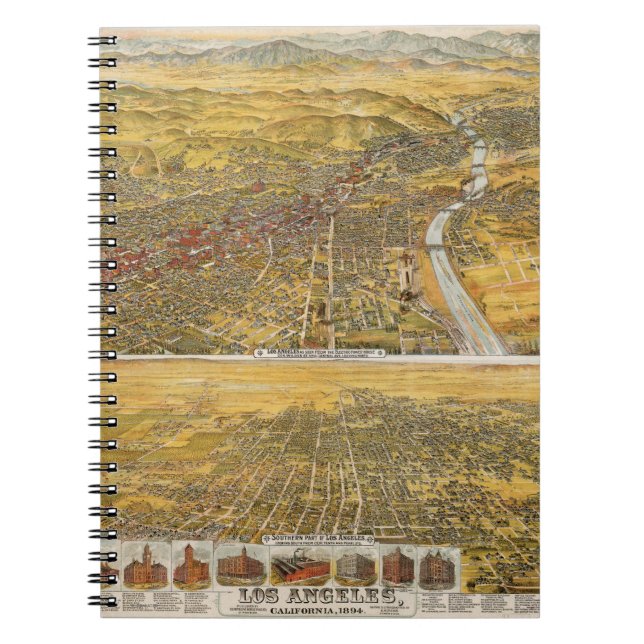 Caderno Espiral Vista de Los Angeles, 1894 (Frente)