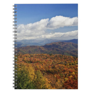 Caderno Espiral Vista de outono das Montanhas Apalaches do Sul