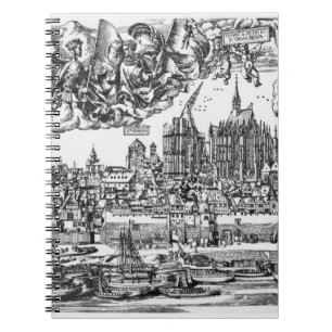 Caderno Espiral Vista geral da água de Colônia, 1531 (gravura)