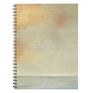 Caderno Espiral Vista marítima com Sunset de Laranja Tranquilo