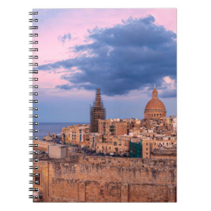 Caderno Espiral Vista panorâmica do pôr do sol sobre a Canvas de L
