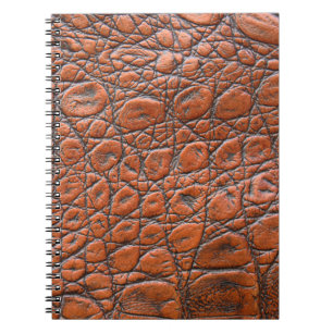 Caderno Espiral visual de couro de crocodilo falso
