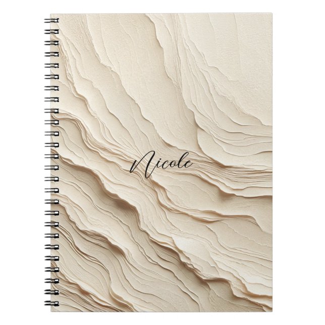 Caderno Espiral Visual Texturizado Boêmio Creme de Marfim (Frente)