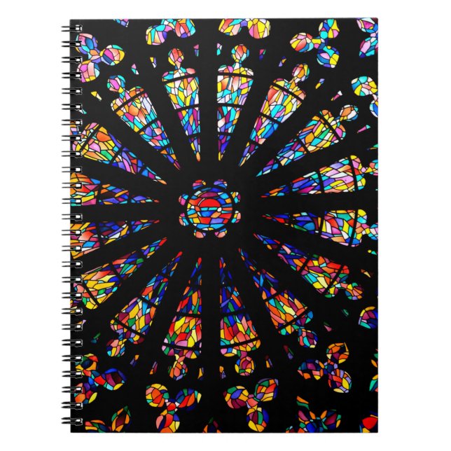 Caderno Espiral vitrinas coloridas da igreja (Frente)