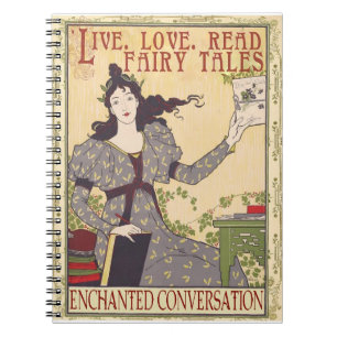 Caderno Espiral Viva. Amor. Leia o notebook Fairy Tales