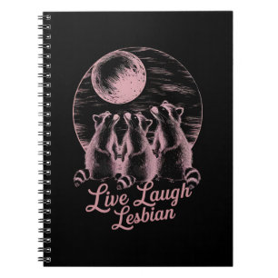 Caderno Espiral Viva Ria Lesbiana Guaxinim Lesbiana Orgulho LGBTQ