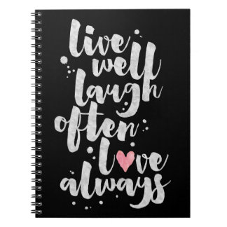 Caderno Espiral Vive o amor do riso - Diário inspirado