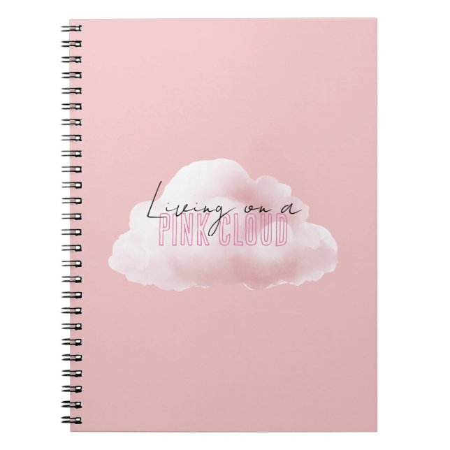 Caderno Espiral Vivendo Em Uma Nuvem Rosa (Frente)