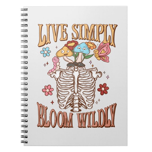Caderno Espiral Viver Simplesmente, Sangue Selvagem - Esqueleto e  (Frente)