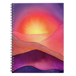 Caderno Espiral Vivid Purple And Orange Sunset Notebook