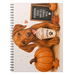 Caderno Espiral Vizsla Outono Abóbora