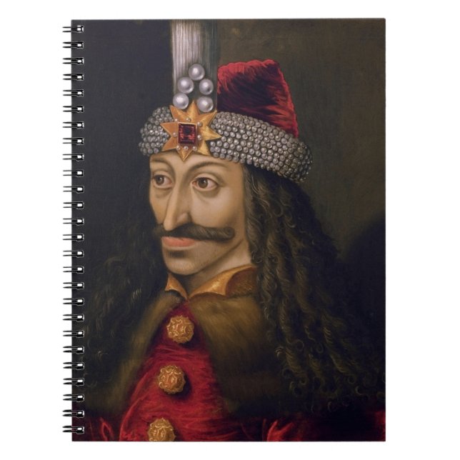 Caderno Espiral Vlad tepes Impaler Voivode retrato Dracula histori (Frente)