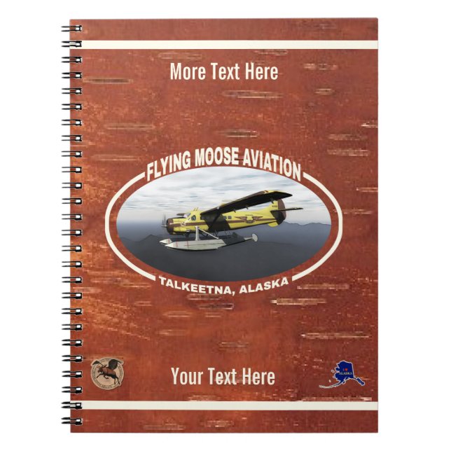 Caderno Espiral Voando Moose Aviation de Havilland DH3-C Otter (Frente)