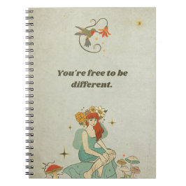 Caderno Espiral Você é livre para ser diferente 