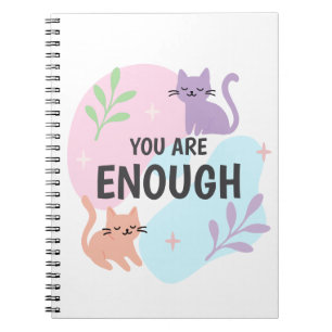 Caderno Espiral Você É Suficiente gato Afirmação