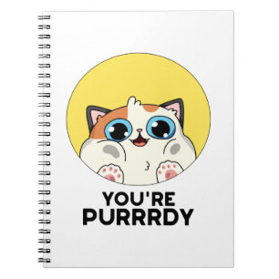 Caderno Espiral Você é um gato engraçado Purrrdy Pun 