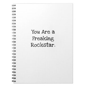 Caderno Espiral Você É Uma Estrela do Rock Maluca Elogio ao Funcio